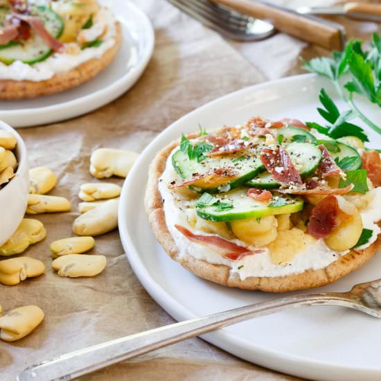 Fava Bean Grilled Pita Bites