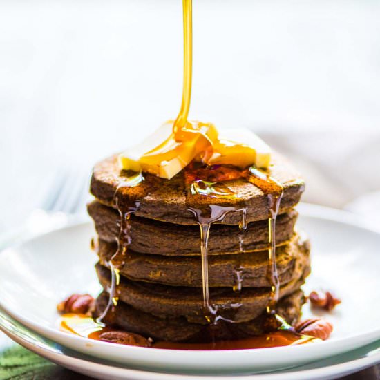 Healthy Pumpkin Blender Pancakes