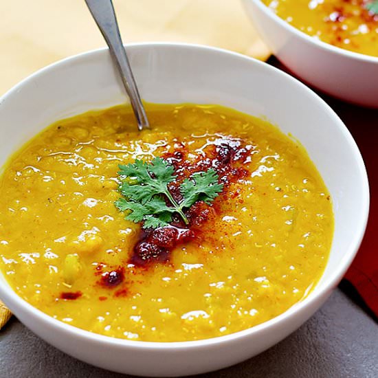 Turmeric Ginger Red Lentil Soup