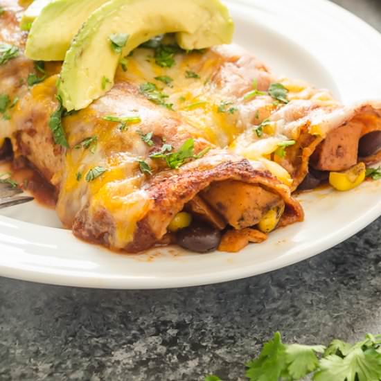Sweet Potato Black Bean Enchiladas