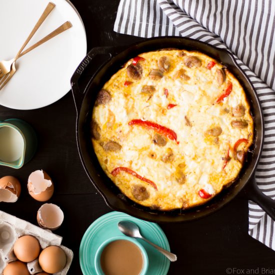 Sausage, Red Pepper and Goat Cheese Frittata