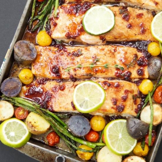 Tangy Salmon Sheet Pan Dinner