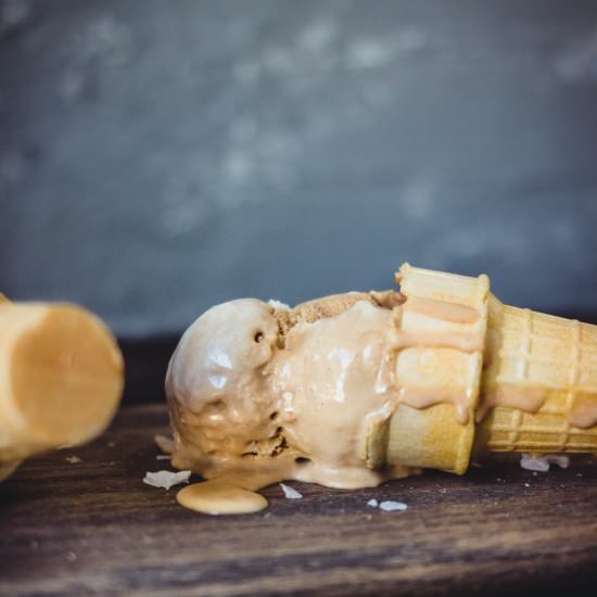 No-Churn Sea Salt Coffee Ice Cream