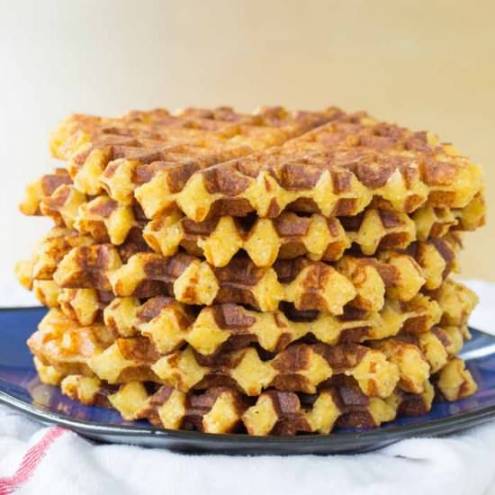 Cheesy Polenta Waffles