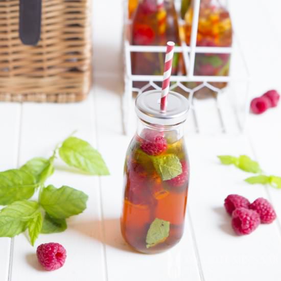 Iced Rooibos Tea with Raspberries
