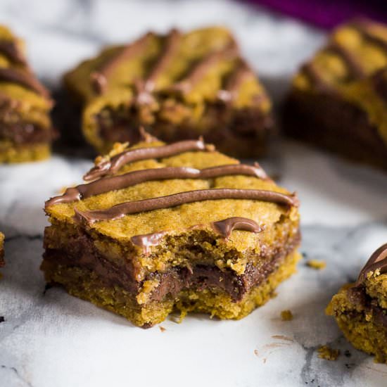 Nutella Pumpkin Cookie Bars