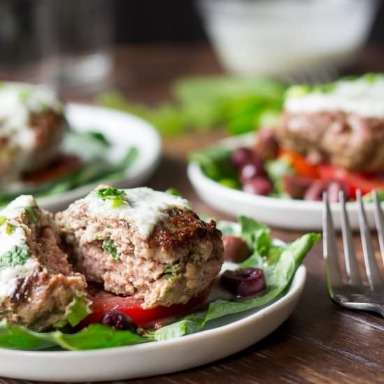 Paleo Lamb Burgers with Tzatziki