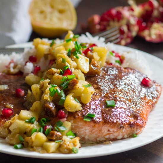 Salmon with Apple Fig Chutney