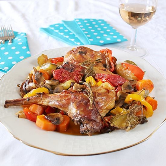 Rabbit with Vegetables and Herbs