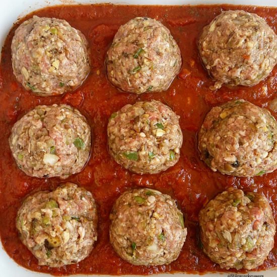 Slow Cooker Beef & Veggie Meatballs