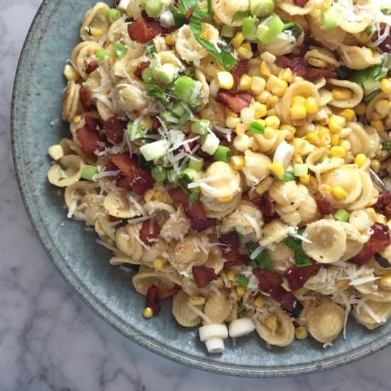 Corn, Bacon, & Parmesan Pasta