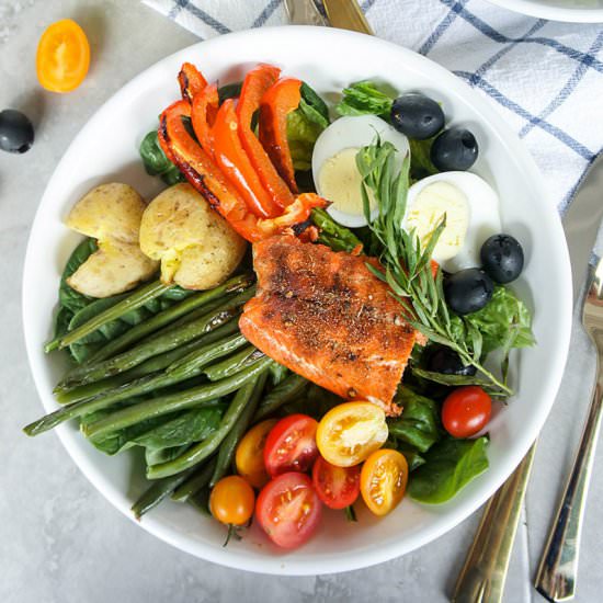 Blackened Salmon Nicoise Salad