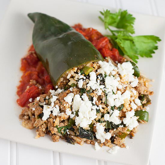 Turkey and Rice Stuffed Peppers