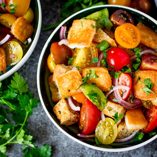 Panzanella Salad with Saganaki