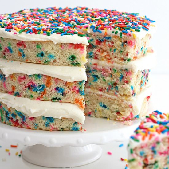 Naked Confetti Cake
