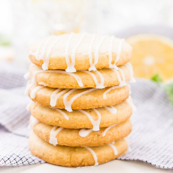 Lemon Basil Shortbread Cookies
