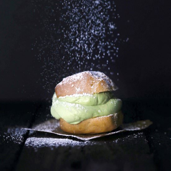 Cream Puffs & Matcha Coconut Cream