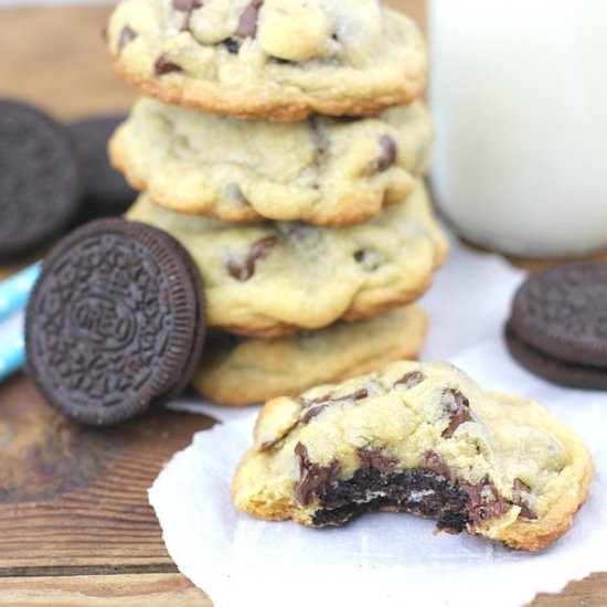 Oreo Stuffed Chocolate Chip Cookies