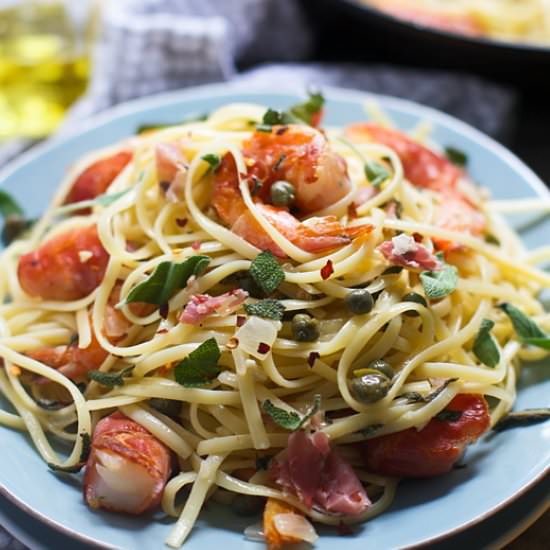 Shrimp Saltimbocca