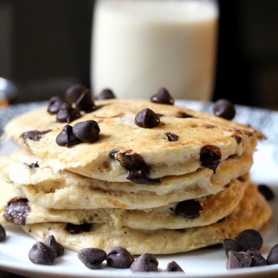 Whole Grain Chocolate Chip Pancakes