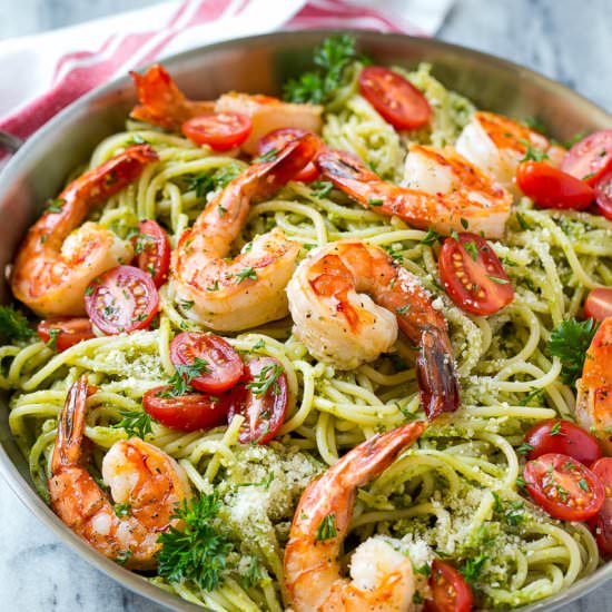 Shrimp Pesto Pasta