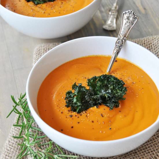 Carrot Garlic & Rosemary Soup