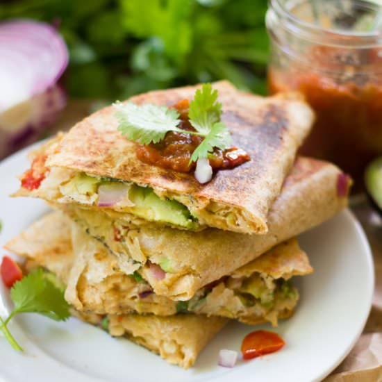 Smashed White Bean Quesadillas