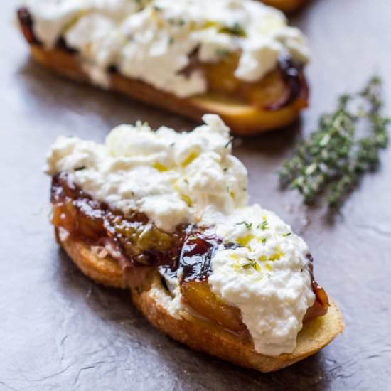 Honey Roasted Plum Crostini