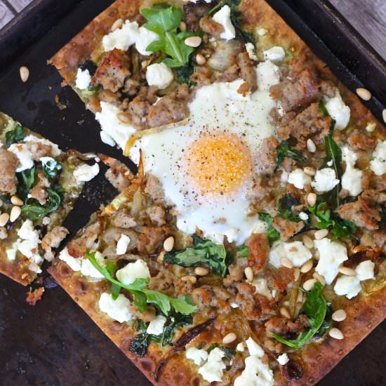 Goat Cheese Flatbread with Egg