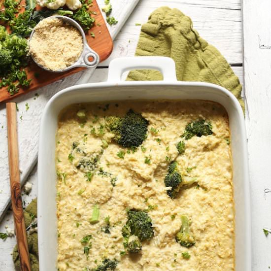 Cheesy Cauliflower & Broccoli Bake