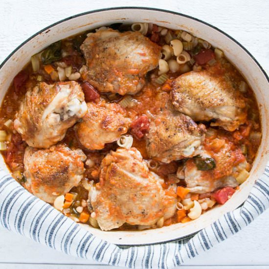 Roasted Chicken Minestrone Soup