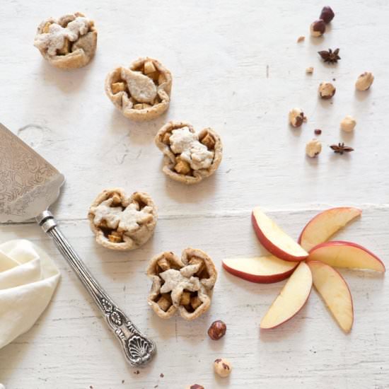 Salted Honey Hazelnut Apple Tarts