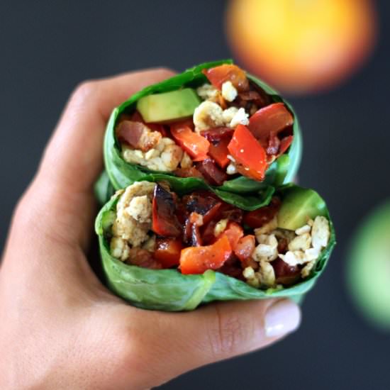 Breakfast Burrito Collard Wraps