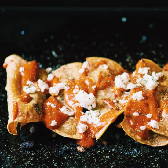 Black Bean Flautas + Red Chile