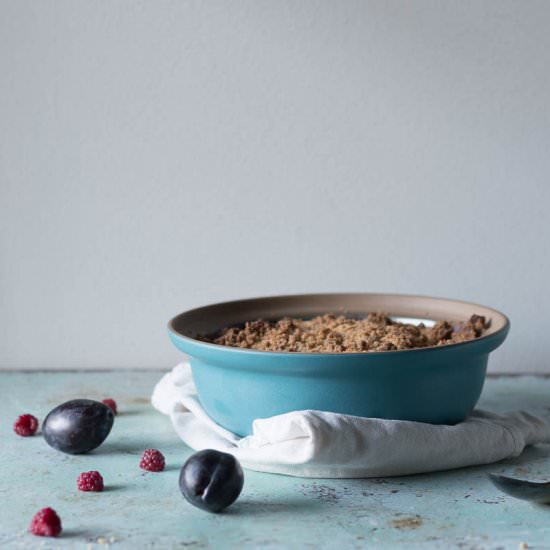 Raspberry Plum Crisp