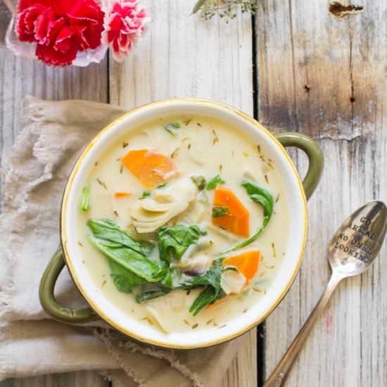 Creamy Spinach Artichoke Soup