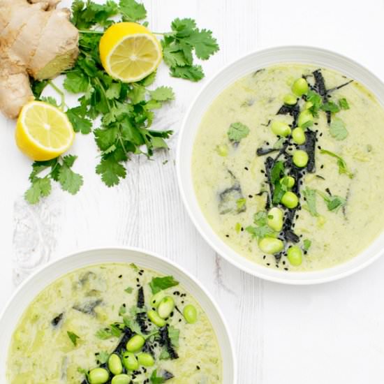 Courgette & Edamame Miso Soup