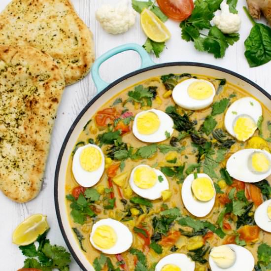 Cauliflower & Spinach Egg Curry