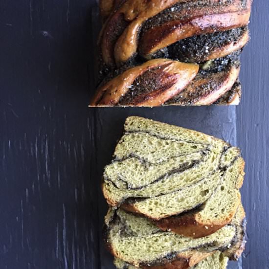 Matcha Black Sesame Babka
