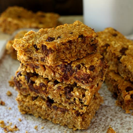 Chewy Chocolate Chip Pumpkin Bars
