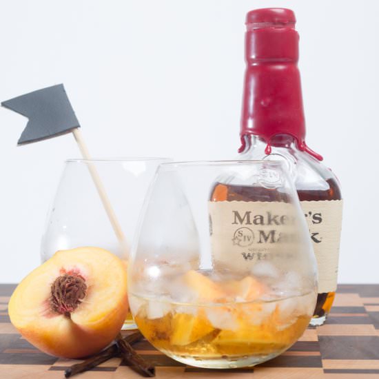 Vanilla Bean Bourbon + Peach Cocktail