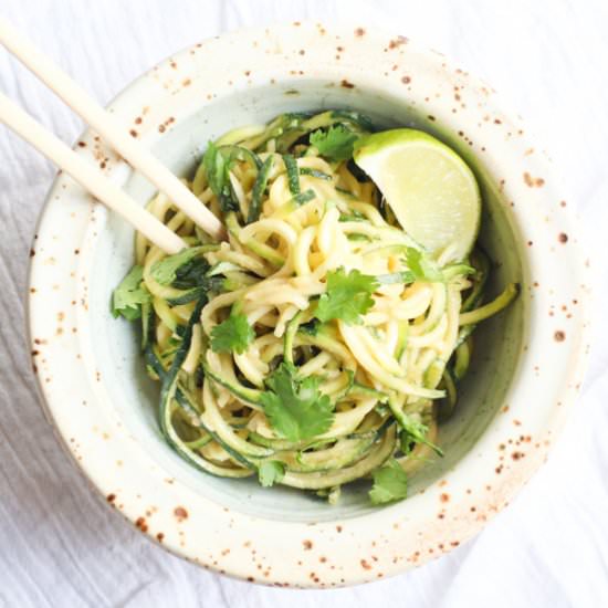 Cold Peanut Zucchini Noodles