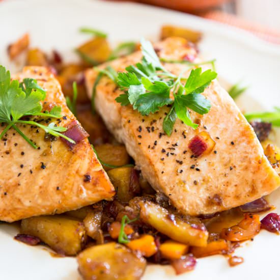 Salmon Fillet with Caramelized Pineapple