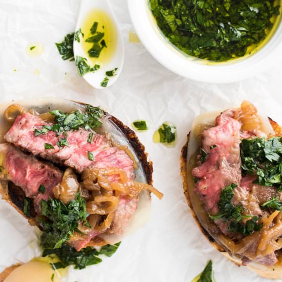 Mini Open-Faced Steak Sandwiches