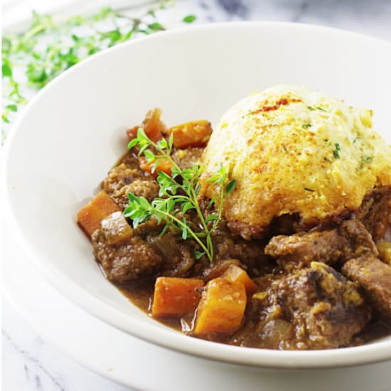 Beef Casserole with Dumplings