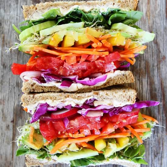Rainbow Vegetable Sandwich