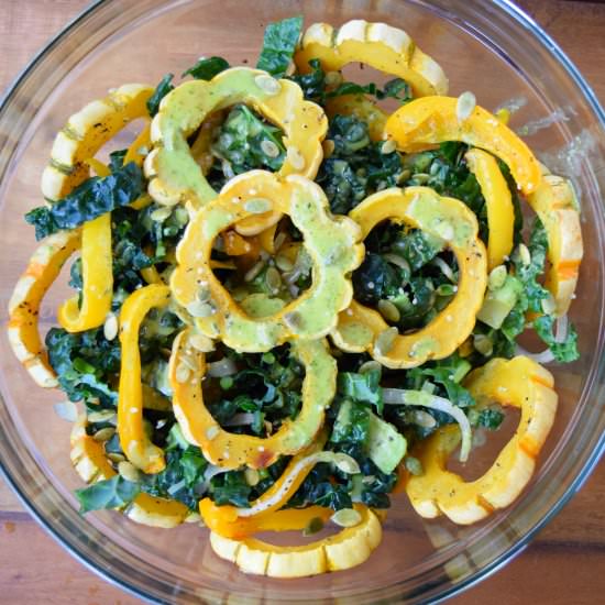 Delicata Squash Kale Salad