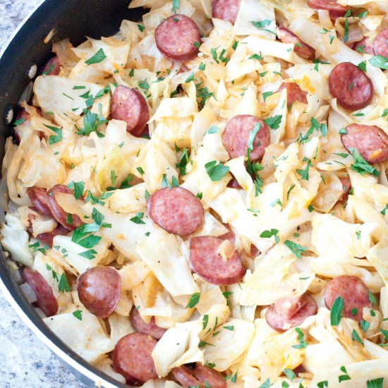 One Pan Cabbage and Kielbasa