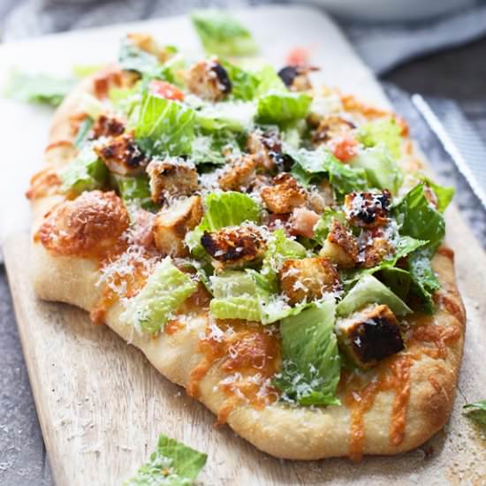 Blackened Chicken Caesar Salad Pizza