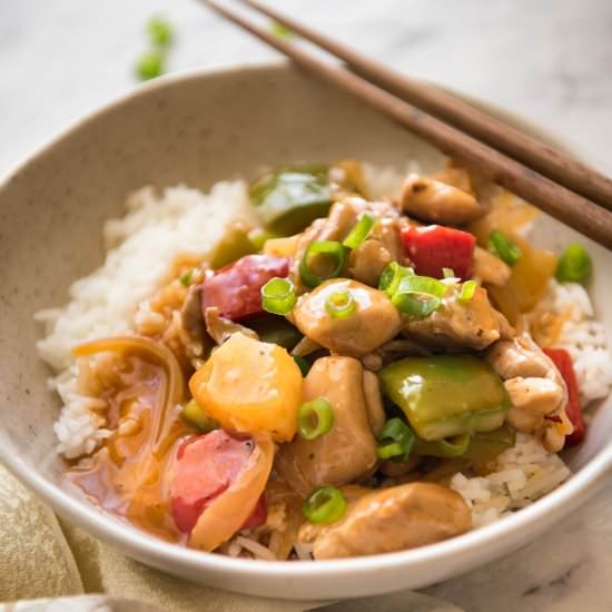 SWEET AND SOUR CHICKEN STIR FRY